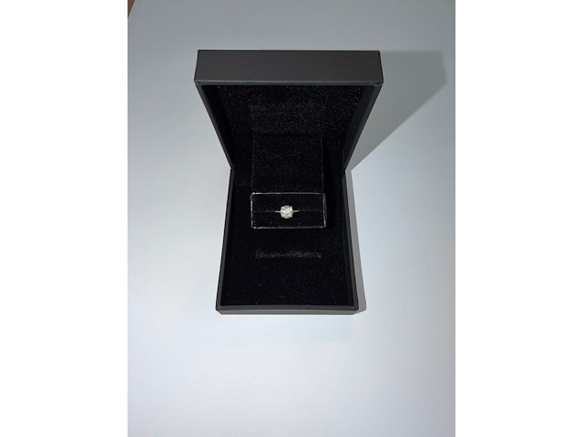 Witgouden solitair ring 14kt vv diamant - afbeelding 5 van  10