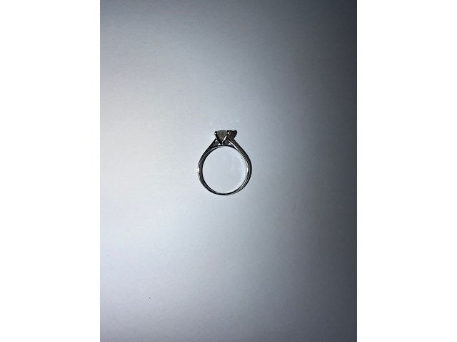 Witgouden solitair ring 14kt vv diamant - afbeelding 6 van  10