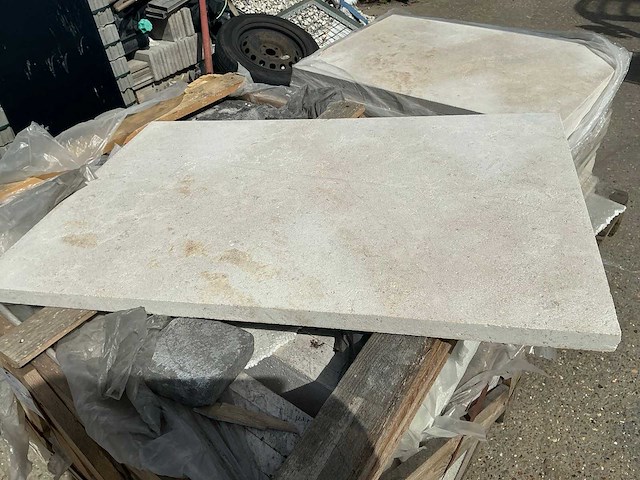 Witsteen 23,76 m2 natuursteen tuintegel - afbeelding 4 van  4