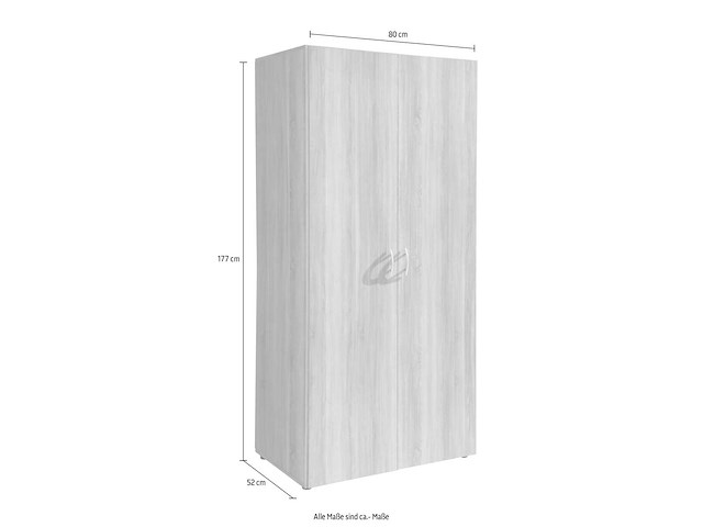 Witte 2-deurs garderobe - afbeelding 3 van  12
