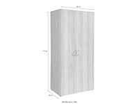 Witte 2-deurs garderobe - afbeelding 3 van  12