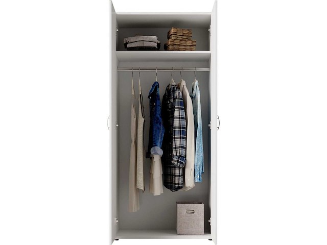 Witte 2-deurs garderobe - afbeelding 8 van  12