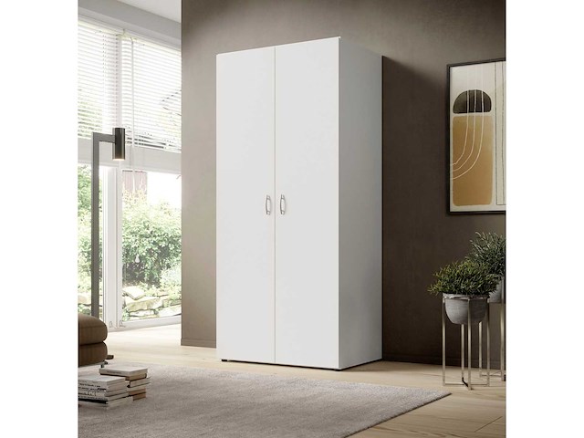 Witte 2-deurs garderobe - afbeelding 10 van  12