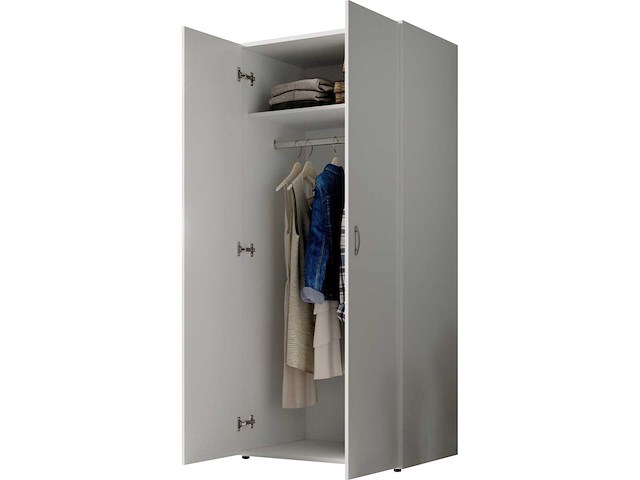 Witte 2-deurs garderobe - afbeelding 9 van  12