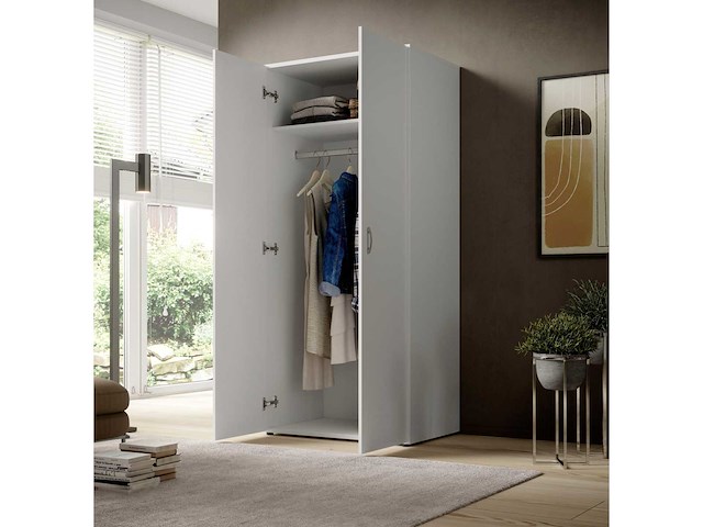 Witte 2-deurs garderobe - afbeelding 12 van  12