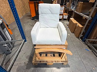 Witte bouclé schommelstoel / relaxstoel - retourlot 13204 - afbeelding 1 van  5