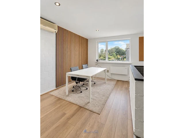 Witte bureau- / vergadertafel met kabelgoot – 200 × 100 cm - afbeelding 1 van  2