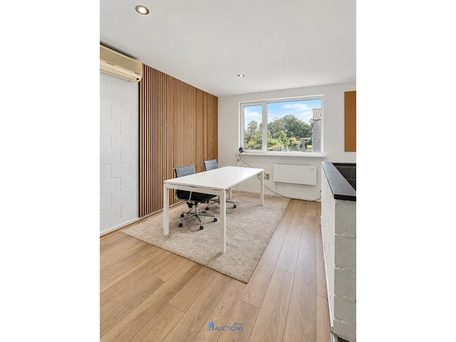 Witte bureau- / vergadertafel met kabelgoot – 200 × 100 cm - afbeelding 1 van  2