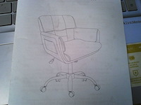 Witte fluwelen bureaustoel - afbeelding 1 van  2