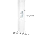 Witte houten badkamerkolomkast - afbeelding 3 van  5