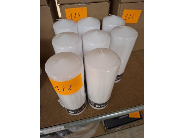 Witte kaarsen ( 8 x ) - afbeelding 2 van  2