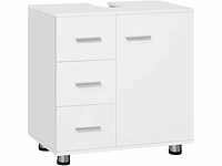Witte kaptafel 60 x 30 x 60 cm met 3 grote lades - afbeelding 2 van  5