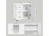 Witte kaptafel 60 x 30 x 60 cm met 3 grote lades - afbeelding 3 van  5