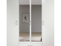 Witte kledingkast daniela 160cm met 4 deuren en spiegel - afbeelding 2 van  7