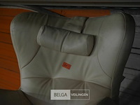 Witte lederen retro draaizetel - afbeelding 2 van  4