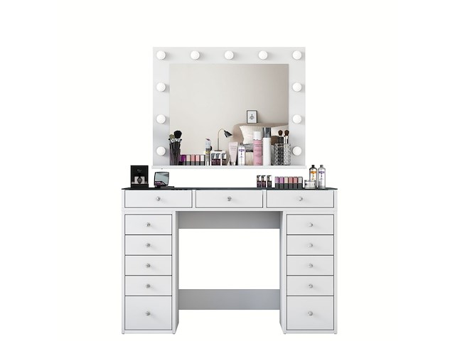 Witte make-uptafel bj118 - 100% melamine - afbeelding 6 van  8