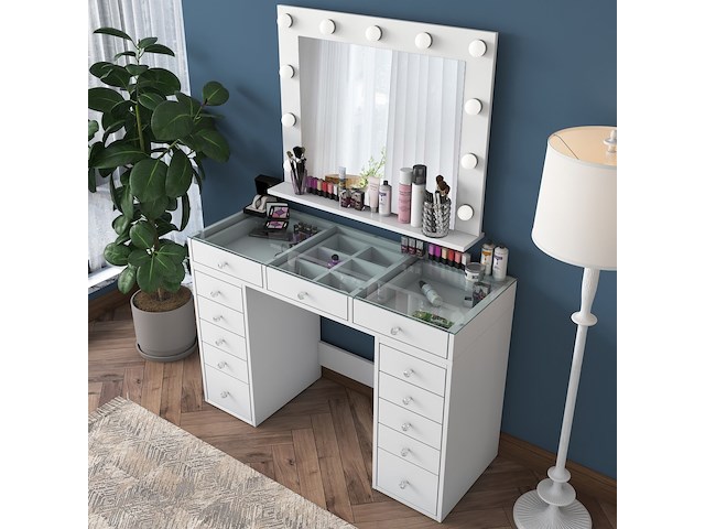 Witte make-uptafel bj118 - 100% melamine - afbeelding 1 van  8