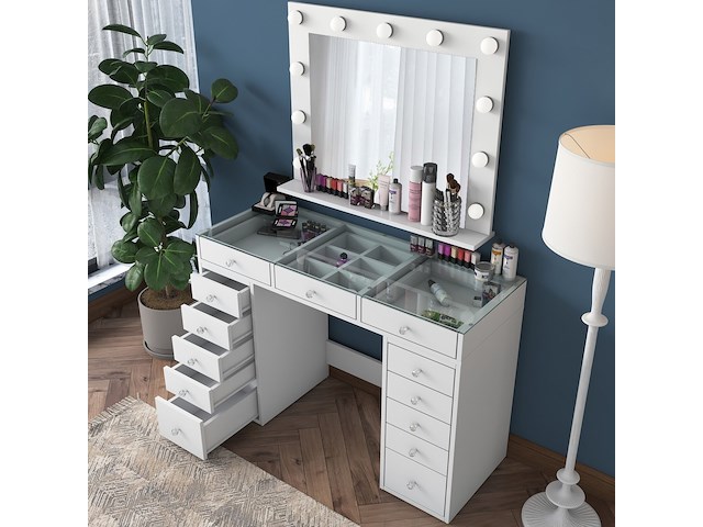 Witte make-uptafel bj118 - 100% melamine - afbeelding 6 van  8