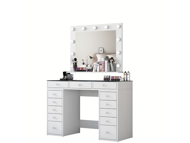Witte make-uptafel bj118 - 100% melamine - afbeelding 7 van  8