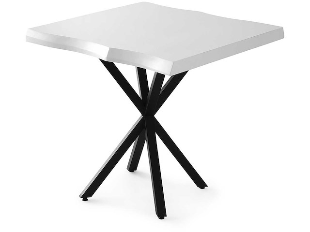 Witte melamine gecoate eettafel met metalen poten - afbeelding 2 van  3