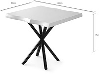 Witte melamine gecoate eettafel met metalen poten - afbeelding 3 van  3