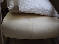 Witte retro zetel met rvs frame - afbeelding 2 van  3