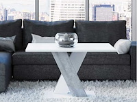 Witte salontafel met betonnen poten x 120/60/60 cm - afbeelding 1 van  7