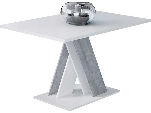 Witte salontafel met betonnen poten x 120/60/60 cm - afbeelding 3 van  7