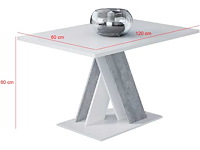 Witte salontafel met betonnen poten x 120/60/60 cm - afbeelding 4 van  7