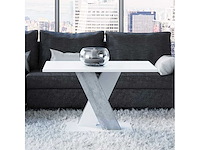 Witte salontafel met betonnen poten x 120/60/60 cm - afbeelding 5 van  7