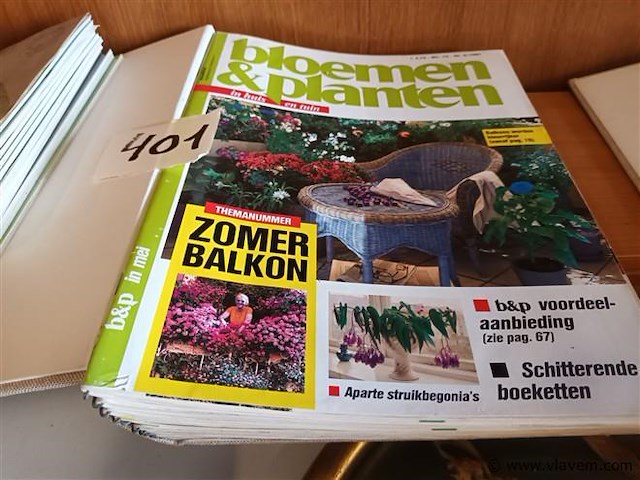 Witte spreeuwen en bloemen en planten - afbeelding 4 van  4