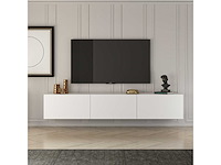 Witte tv-standaard, 150 cm x 30 cm x 32 cm - afbeelding 3 van  7