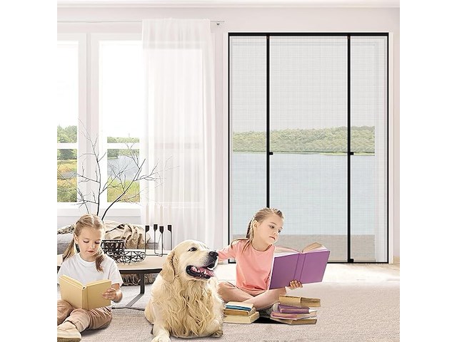 Wochitv vliegengaas voor deur, magnetisch, 140 x 212 cm - afbeelding 1 van  3