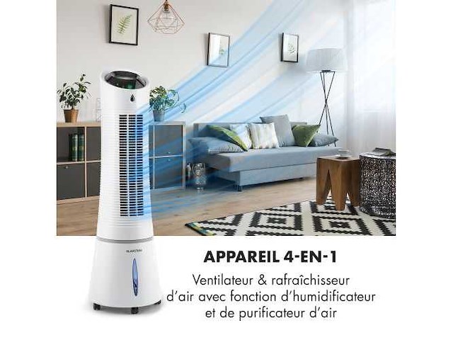 Wolkenkrabber ijsluchtkoeler & ventilator - 3 versnellingen - 6l tank - wit - afbeelding 3 van  5