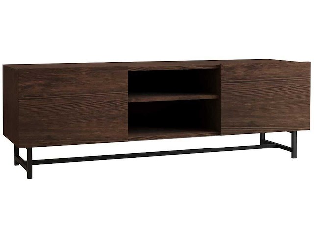Wood tv-standaard | metalen frame | walnoot - afbeelding 4 van  4