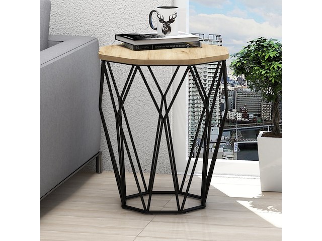 Woody fashion bijzettafel - eiken zwart, 100% melamine, 18mm dik - afbeelding 1 van  5