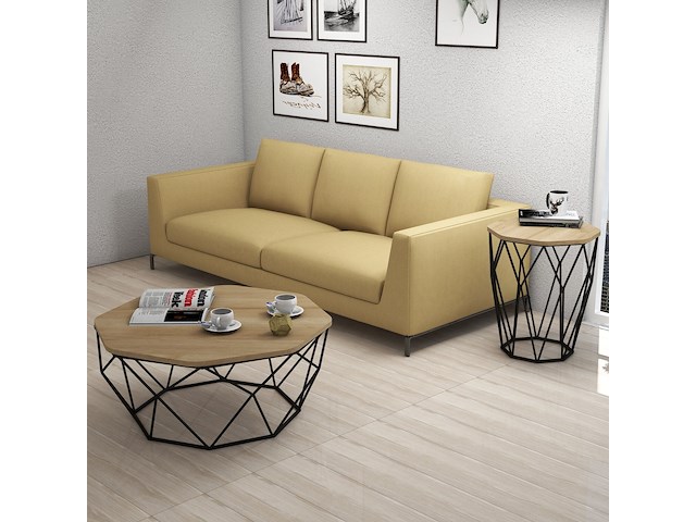 Woody fashion bijzettafel - eiken zwart, 100% melamine, 18mm dik - afbeelding 2 van  5