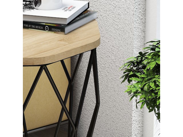 Woody fashion bijzettafel - eiken zwart, 100% melamine, 18mm dik - afbeelding 3 van  5