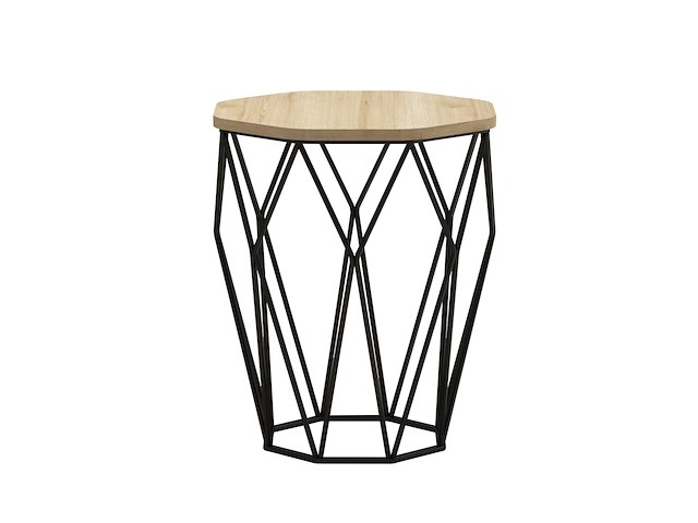 Woody fashion bijzettafel - eiken zwart, 100% melamine, 18mm dik - afbeelding 4 van  5