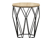 Woody fashion bijzettafel - eiken zwart, 100% melamine, 18mm dik - afbeelding 4 van  5