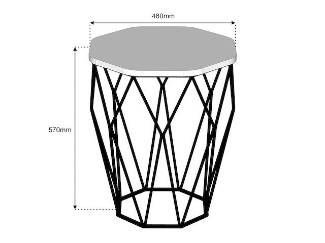 Woody fashion bijzettafel - eiken zwart, 100% melamine, 18mm dik - afbeelding 5 van  5