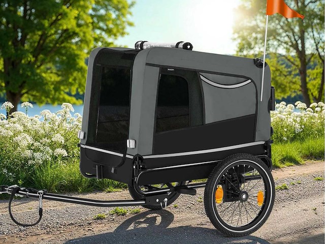 Woofrider hondenfietstrailer grijs (x2) - afbeelding 1 van  10