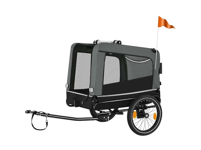 Woofrider hondenfietstrailer grijs (x2) - afbeelding 2 van  10