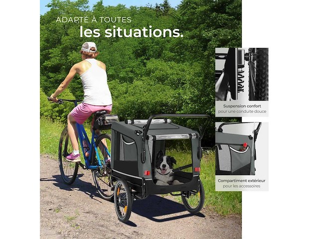 Woofrider hondenfietstrailer grijs (x2) - afbeelding 5 van  10