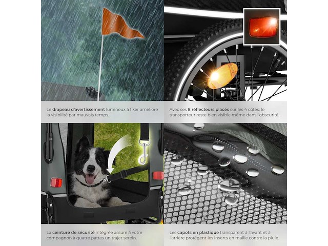 Woofrider hondenfietstrailer grijs (x2) - afbeelding 6 van  10