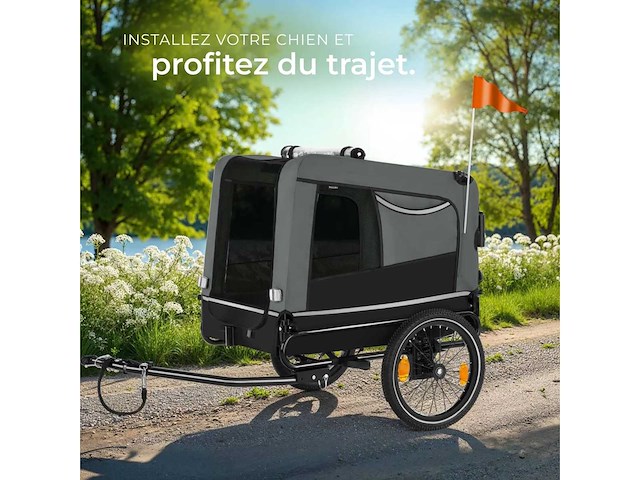 Woofrider hondenfietstrailer grijs (x2) - afbeelding 7 van  10