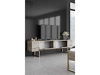 Woonkamermeubelset met tv-meubel, salontafel en ladekast van travertijn - afbeelding 7 van  12