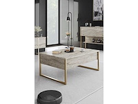 Woonkamermeubelset met tv-meubel, salontafel en ladekast van travertijn - afbeelding 10 van  12