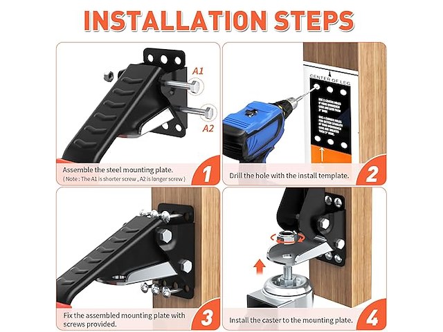 Workbench casters kit 400kg - afbeelding 2 van  6