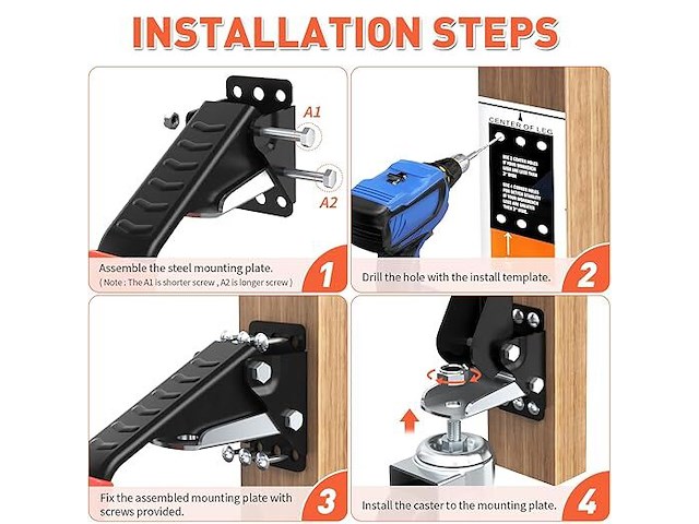 Workbench casters kit 400kg - afbeelding 2 van  6